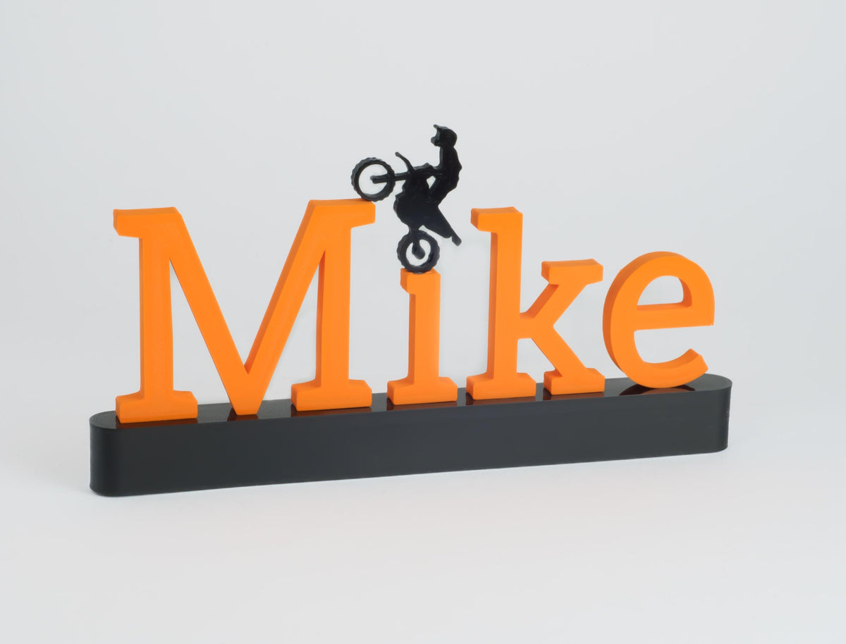 personalized motocross gift with custom name and rider design